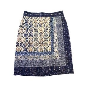 Antonio Melani Skirt Women's Size 10 Purple Damask Mosaic Print Pencil Office